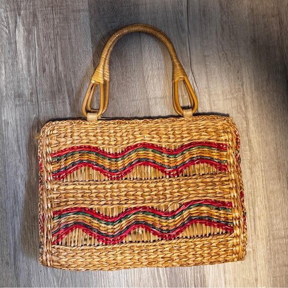 Artisan Woven Straw Tote with Colorful Accents - Picture 3 of 10
